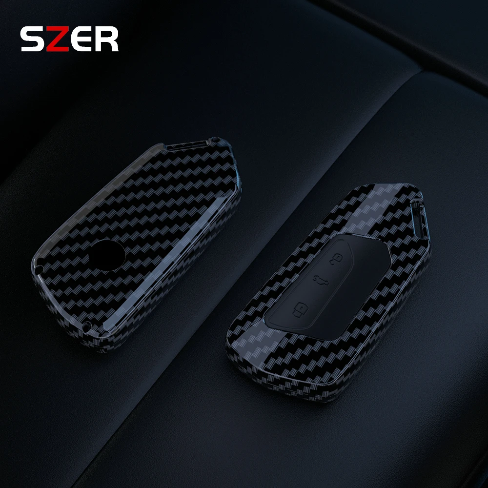 Key Case Cover Key Case Car Key Shell ABS Carbon Car Key Case For VW Volkseagen Golf 8 MK8 ID.3 ID.4 Cupra Skoda Octavia A8 SEAT Leon MK4 Formentor Tarraco