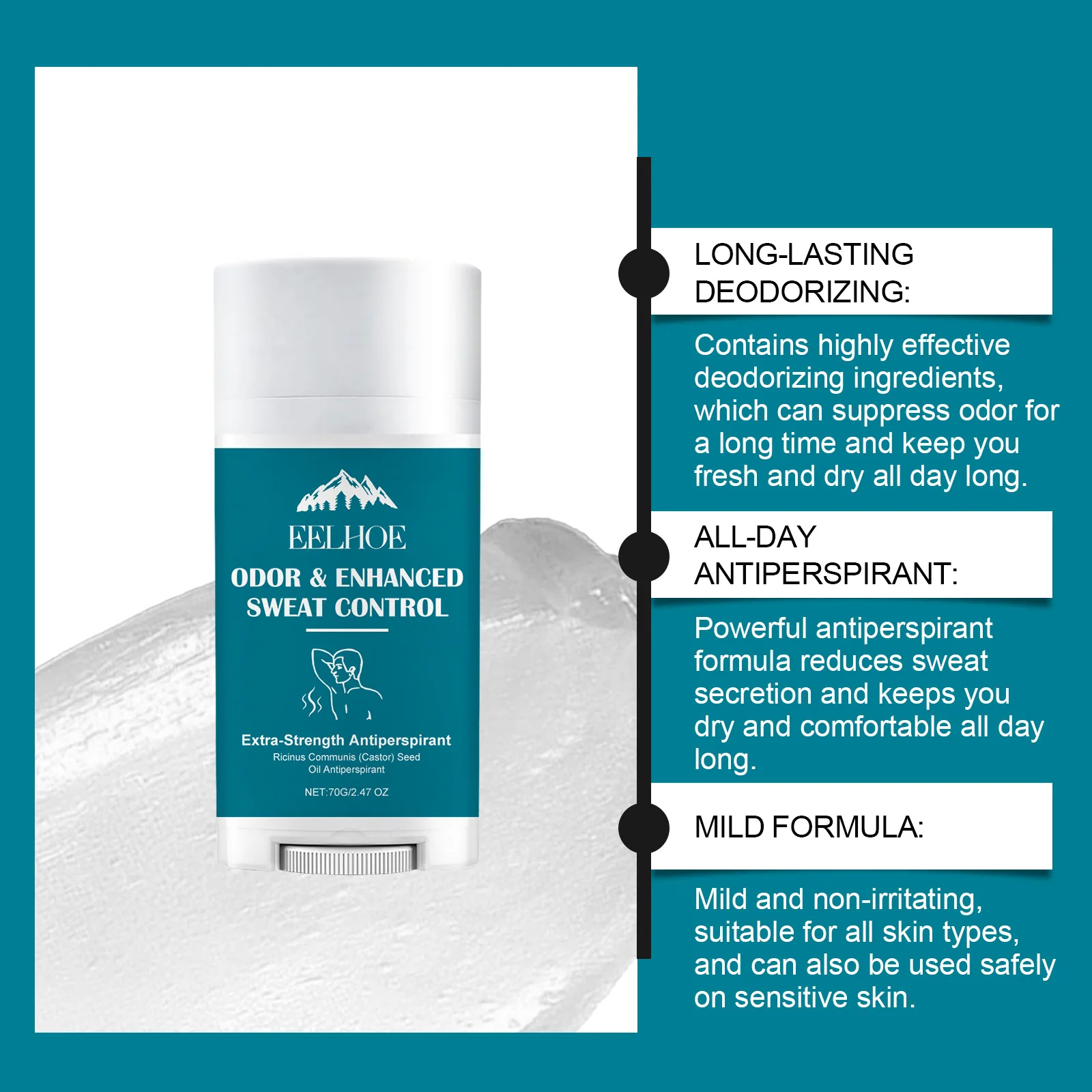 Deodorant Stick For Men Long Lasting Anti Odor Protection Vitamin E_voghion.com