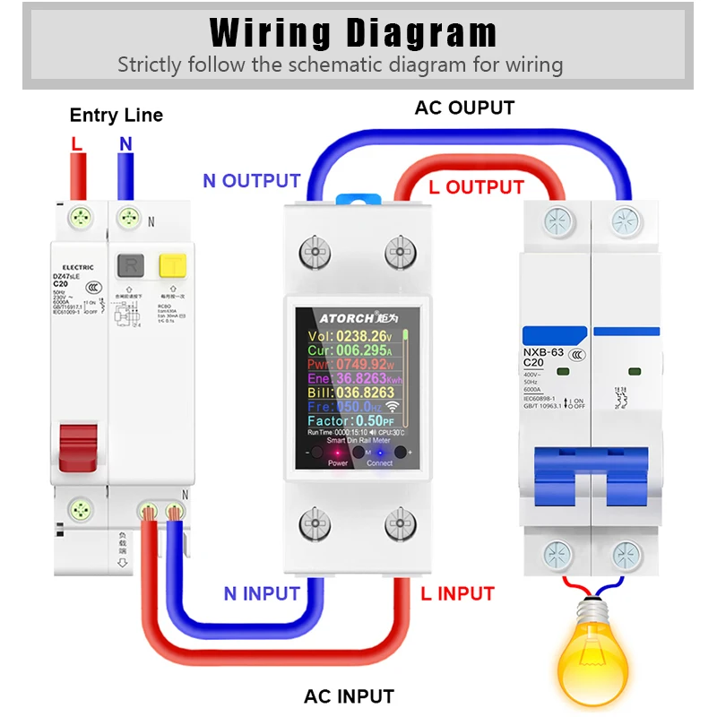 ? GR2PWS Tuya WiFi Ʈ Din    AC50-320V APP  / ǽð    