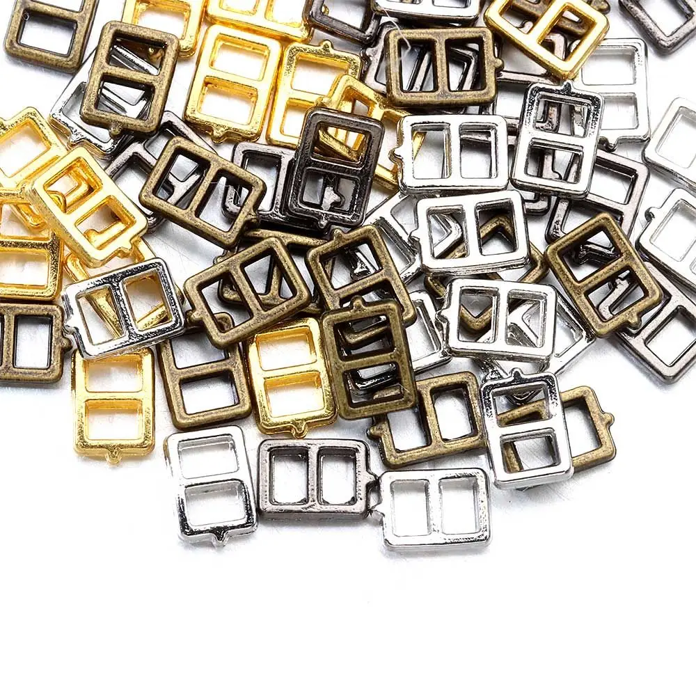 100pcs/Set 2mm Tiny Metal Tri-glide Belt Buckle Doll Bags Mini  Buckles DIY Sewing Doll Shoes Clothes Buttons for BJD Dolls