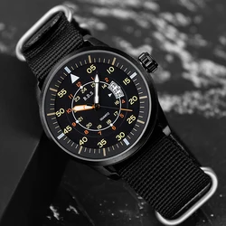 ADDIESDIVE Men's Quartz Watches Men Outdoor Sports Luminous Nylon strap 50m waterproof Wristwatches Men pilot watch reloj hombre