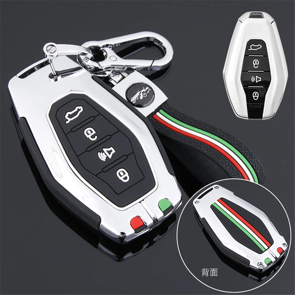 Cover per chiave/telecomando per Chery X70 x95 x90 accessori Car-Styling Auto Protect Set portachiavi supporto Shell protezione in lega - S3744b920fd6546a8bc64f7e8e128b68c0