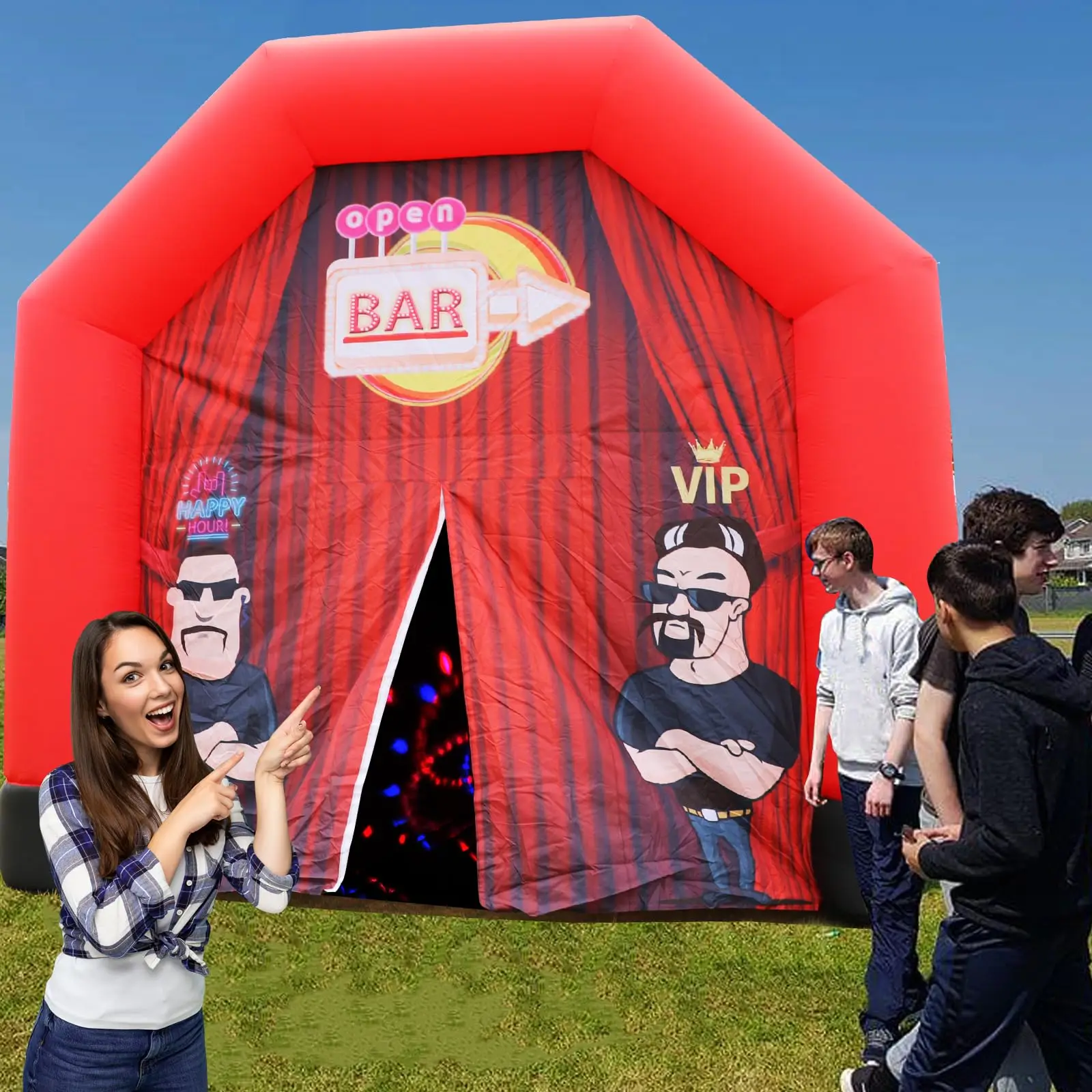 Club-Wedding-Party-Inflatable-Cube-Disco-Black-Tent-Big-Mobile-Portable ...