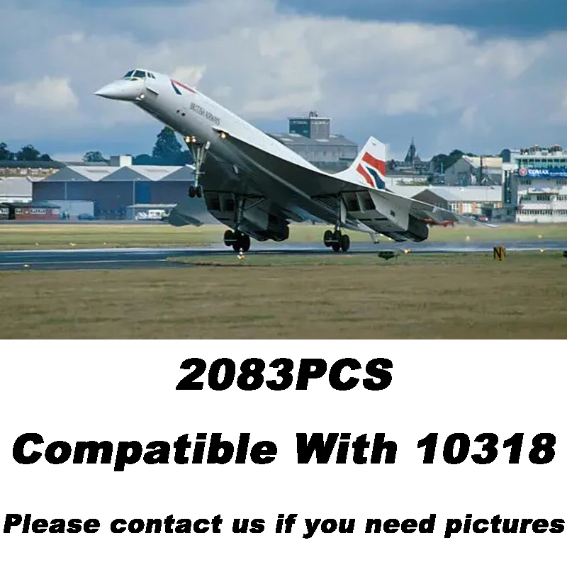 Nuovo 2083 Pz Concorde Airbus Building Blocks Supersonic Airliner Concorde Passeggero Aereo Modello Mattoni Giocattoli Bambini Ragazzi Regali 10318