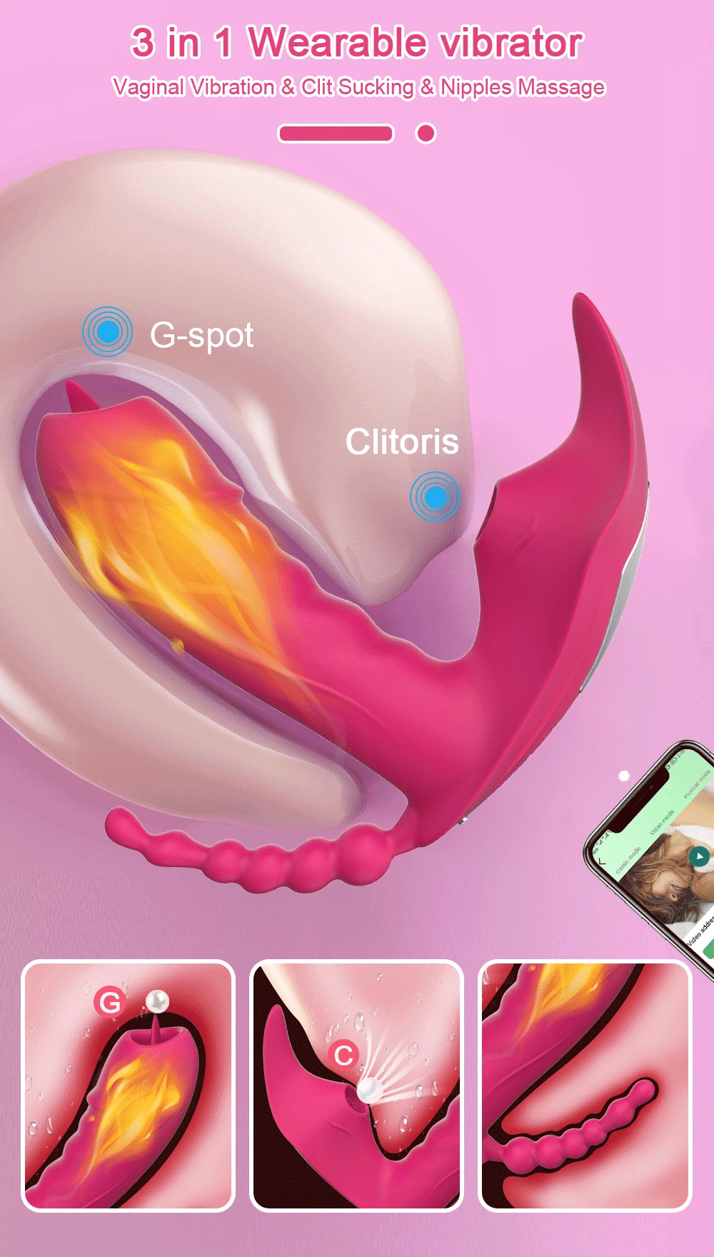 3 IN 1 Bluetooth APP Dildo Vibrator Female Masturbator Vacuum Vagina Clitoris Suck Stimulator Sex Toys for Women Couple Adult 18