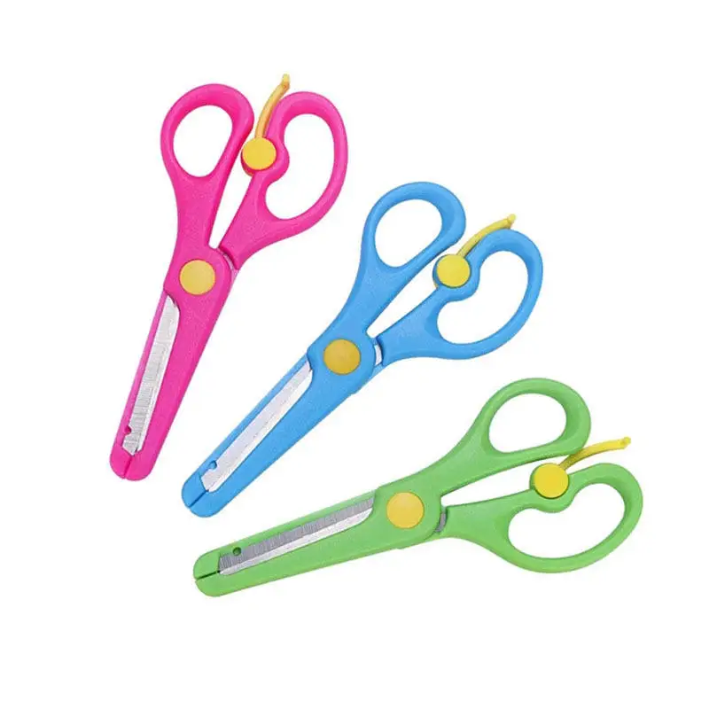 UCEC Toddler Scissors Kids Paper Cut 100 Sheets, 2PCS Plastic Safety  Scissors + 2PCS Stainless Steel Preschool Training Scissors, DIY Art Craft