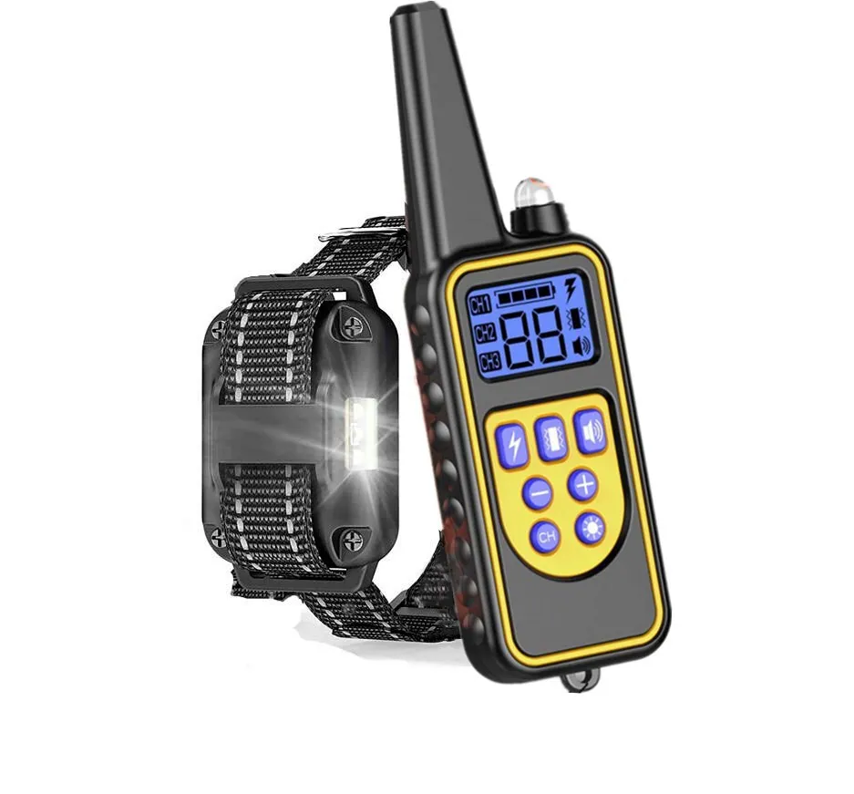 thumbnail image 1 of Collar de entrenamiento para perros con Control remoto, 800m, resistente al agua, antiladridos, eléctrico, con pantalla LCD, sonido de vibración y choque, 1 of 5