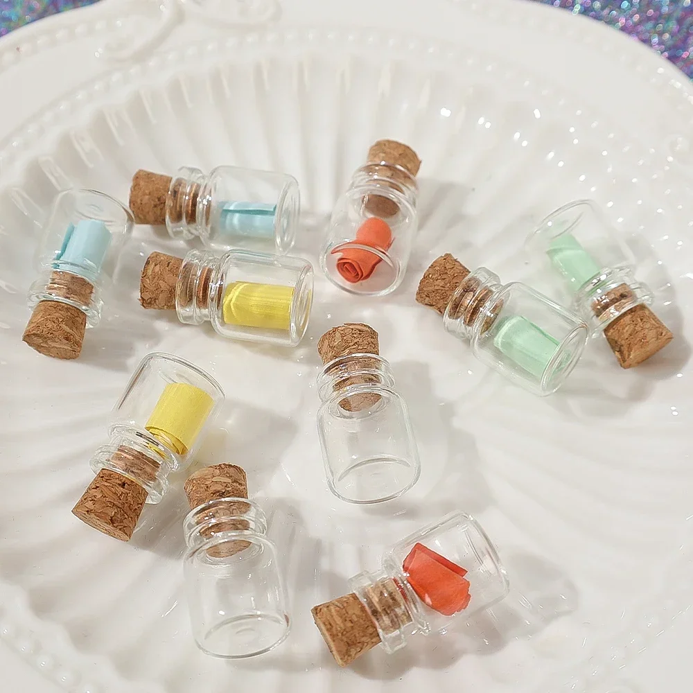 DIY Transparent Empty Message Bottles Mini Glass Bottle with Cork Stopper Birthday Wedding Xmas Party Decor Favors Wholesale 5