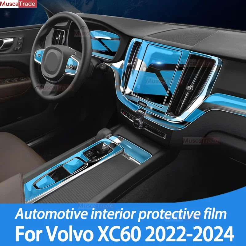 

For VOLVO XC60 Hybrid 2022 2023 2024 Gearbox Panel Navigation Screen Automotive Interior TPU Protective Film Cover Anti-Scratch