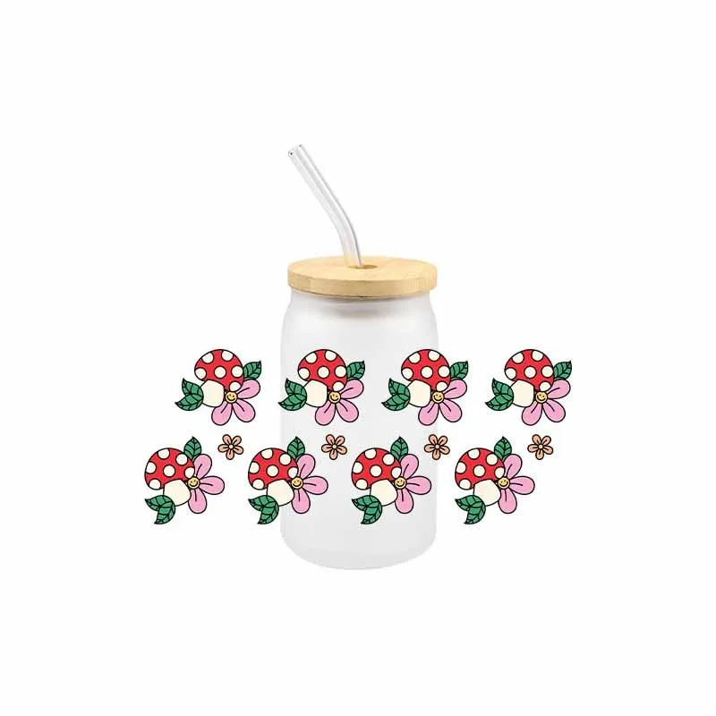 3D Plant Theme UV DTF Transfer Sticker Wraps Cup Libbey Glaas Cup DIY Cartoon Declas High Qulity Sticker