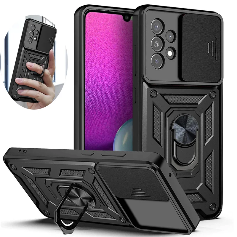 Rugged Military-Grade Protective Phone Case with 360° Kickstand and Camera Cover