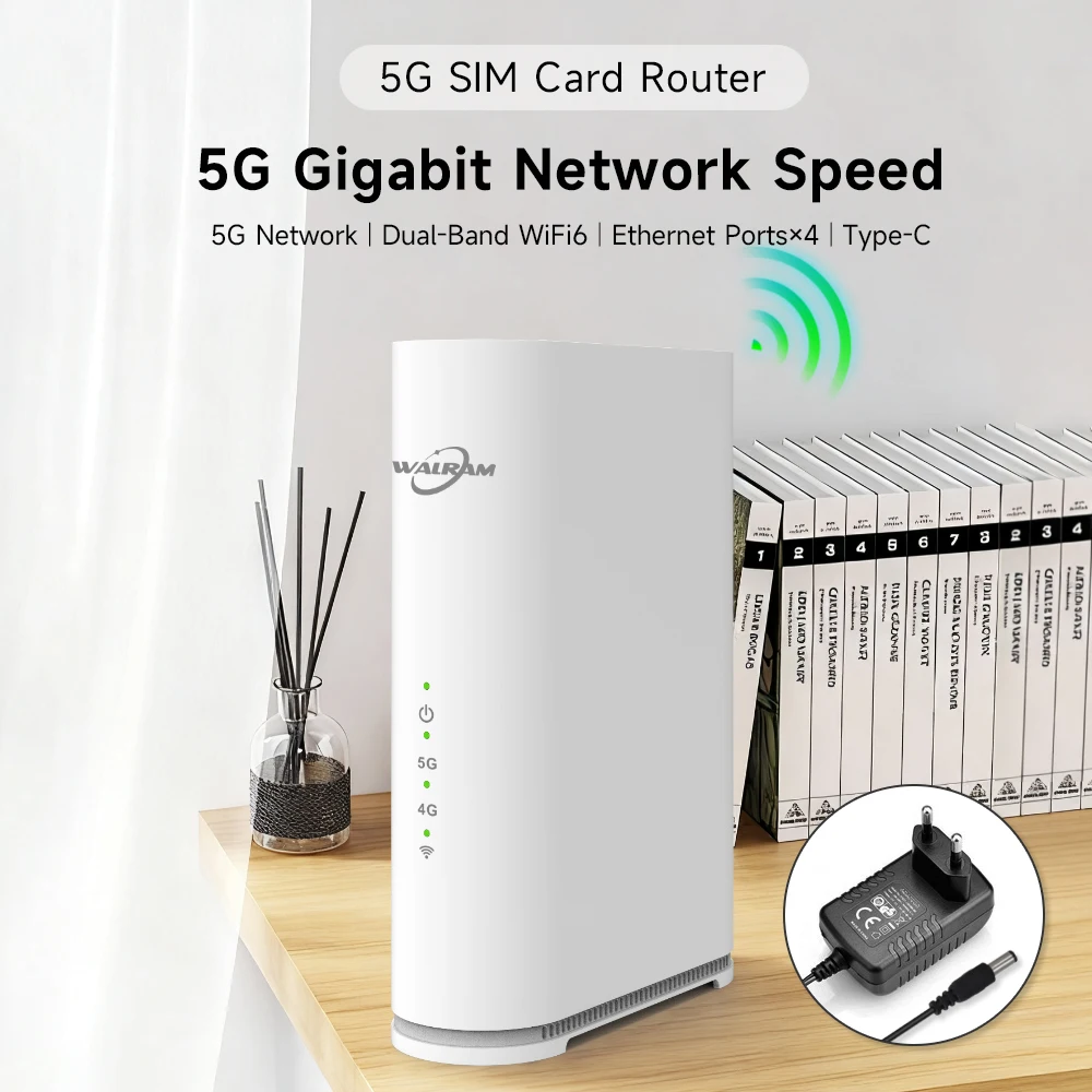 WiFi 6 4G/5G Indoor CPE Routers with SIM Internal Antannas WiFi 6 AX1800 Wireless Router Gigabit 5G 4G LTE Sim Card Modem - 5