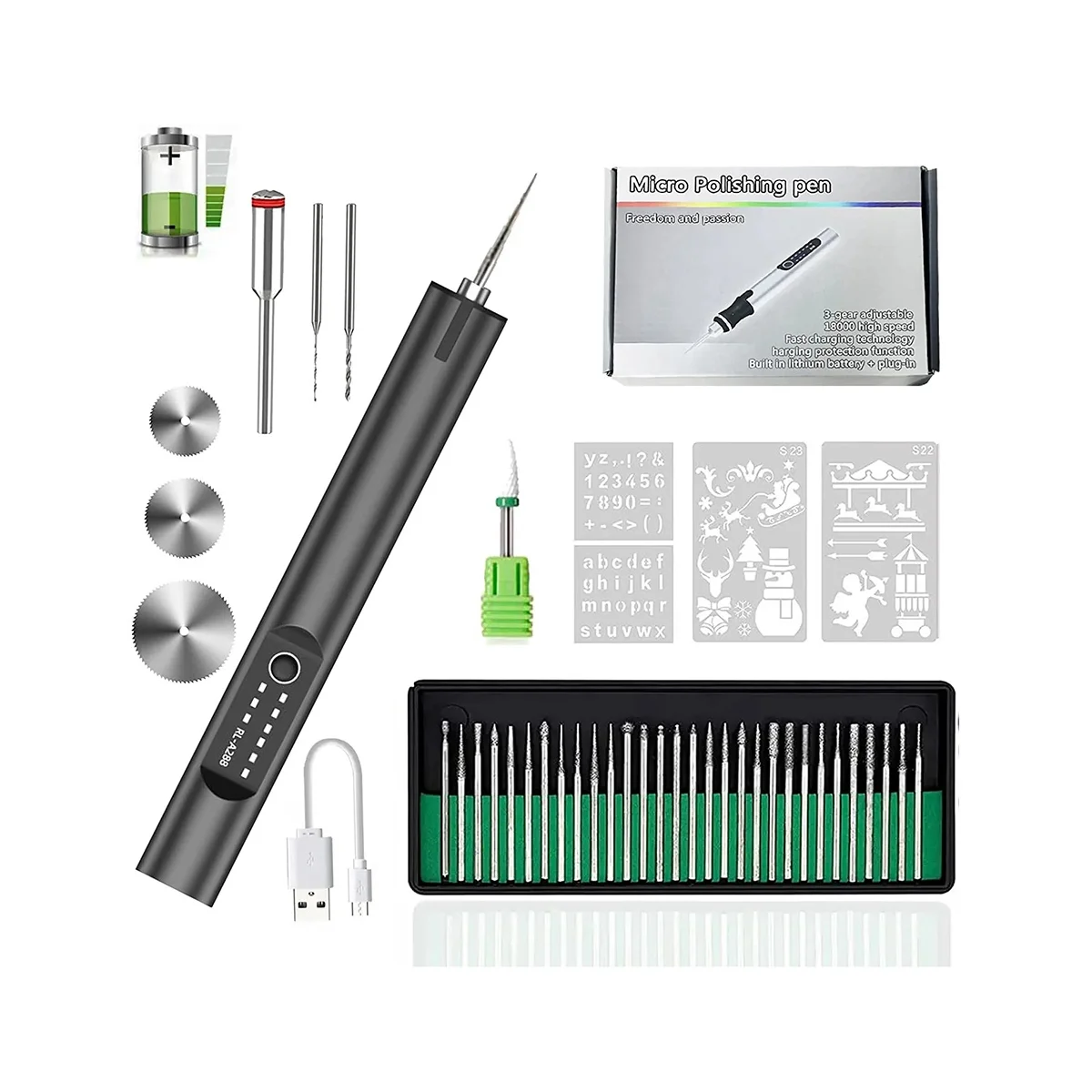 

Engraving Pen with 35 , Mini DIY Engraving Tool Kit for Metal Glass Ceramic Plastic Wood Jewelry