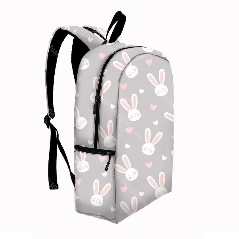 Cute Bunny Pattern Student School Bag Adorable Rabbit Girl Bookbag for Teenager Women East Bunny Knapsack Daybag Laptop Backpack