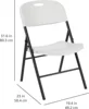 Basics Folding Plastic Chair with 350-Pound Capacity - 6-Pack, White，Conference Chair, party folding chair outdoor chair, 4