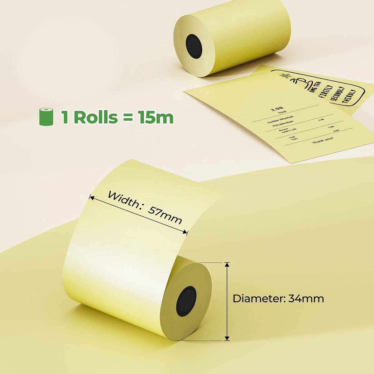 2 1/4" x 50' Thermal Receipt Paper, Pink, Clear Print Cash Register Rolls. Compatible with Clover Mini Flex, Verifone VX520 VX67
