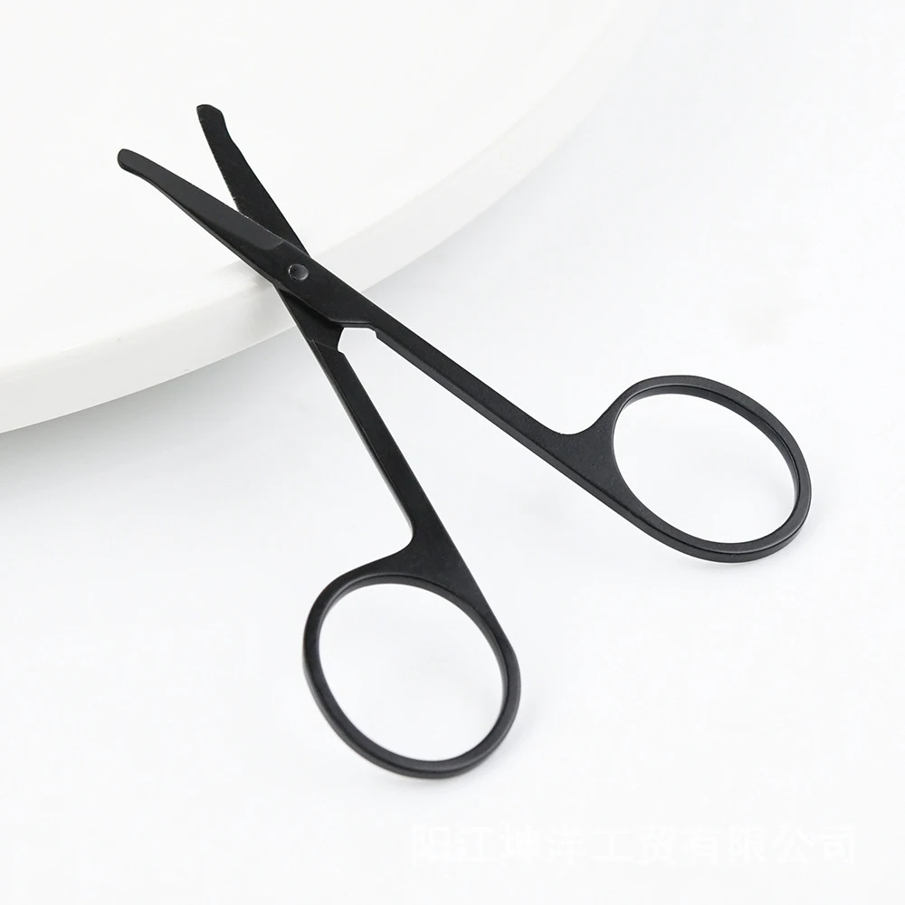 100% nuevo 1 unidad de acero inoxidable Mini portátil curvado bigote nariz oreja removedor de pelo tijera recortadora tijeras pe 2
