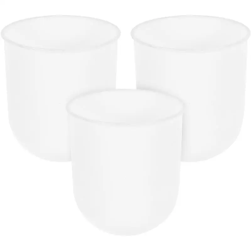 Ball Bottom Round Toilet Brush Base Cup Toilet Brush Plastic Holder 3Pcs