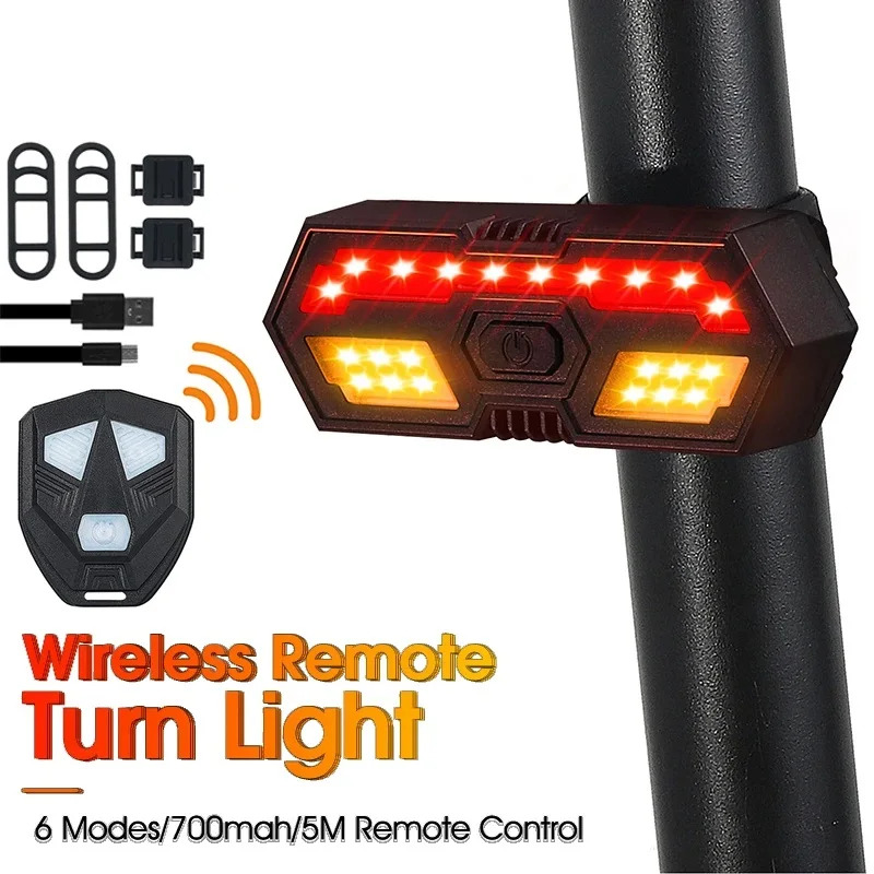 

Умная Беспроводная велосипедная лампа, светодиодный сигнал поворота с дистанционным управлением, освещение для горных и дорожных велосипедов, задний фонарь с подзарядкой от USB, водонепроницаемый