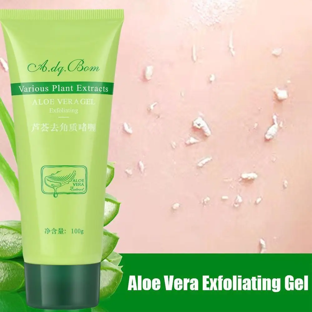 Aloe Exfoliating Gel Scrub Cream Shrink Pores Body Scrub Brightening Body Exfoliator For Women Skin Whitening