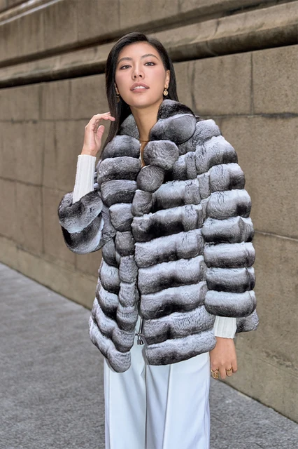 2024 Natural And Authentic Chinchilla Coat Thick Warm Coats Cold Winter Femal Real Chinchilla Fur Luxury FashionJacket - AliExpress