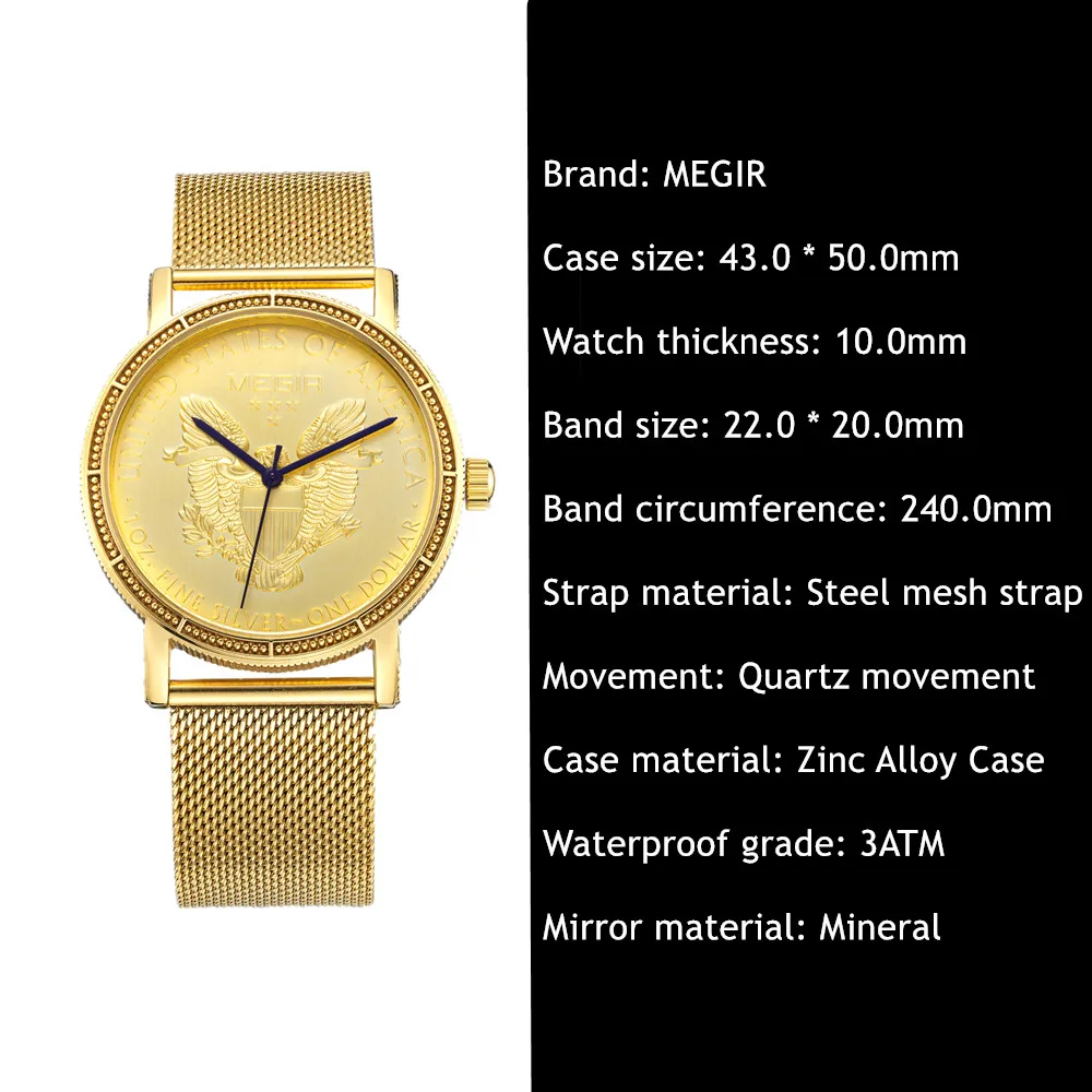 Luxus-Business-Uhr für Männer, Gold, Stahl, Mesh-Armband, Herren-Quarzuhr, wasserdicht, Armbanduhr 2032_voghion.com