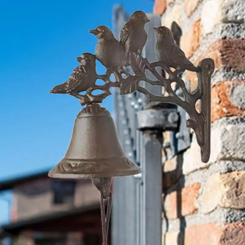 Campanella In Ghisa Antica Con Gufi – Campanello Da Porta 18x16 Cm, Suono Forte E Chiaro Per Esterni