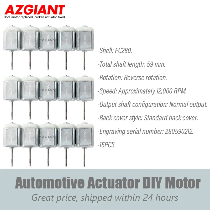 

AZGIANT 15PCS High-Speed FC280 12V DIY DC Motor for Car Door Locks Trunk Lock - Mirror Folding Modules 12000 RPM