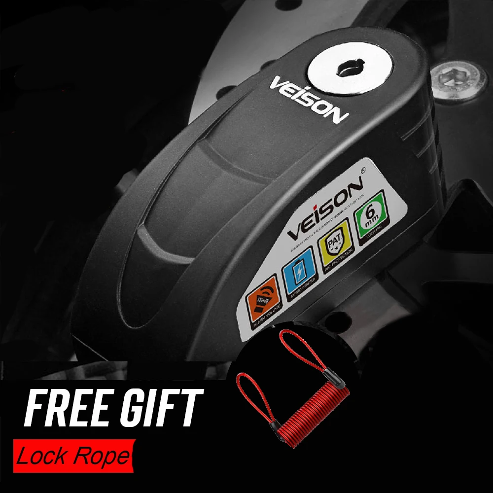 VEISONMotorcycleAlarmLockBikeSteelmateWaterproofDiscLock