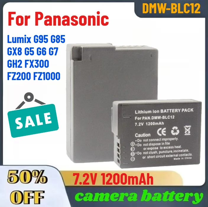 Batterie DMW-BLC12 1000mAh 7.2V Compatible Panasonic Lumix G85 FZ1000 GH2 GX8 Et Leica
