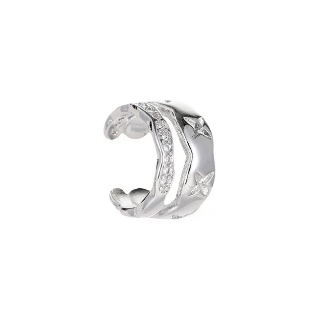 86067-22be99.jpg Boucles d'oreilles étoile Sring pour femmes, couleur argent, manchettes à Clip, sans Piercing, Kpop, bijoux à la mode, cadeaux, 1 pièce