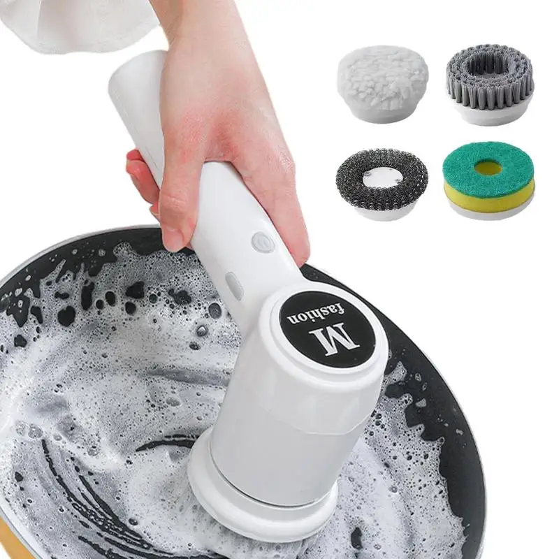 

Electric Cleaning Brush Multifunctional Rotatable Household Brush Electric Power Spin Scrubber Waterproof Dishwashing Brush