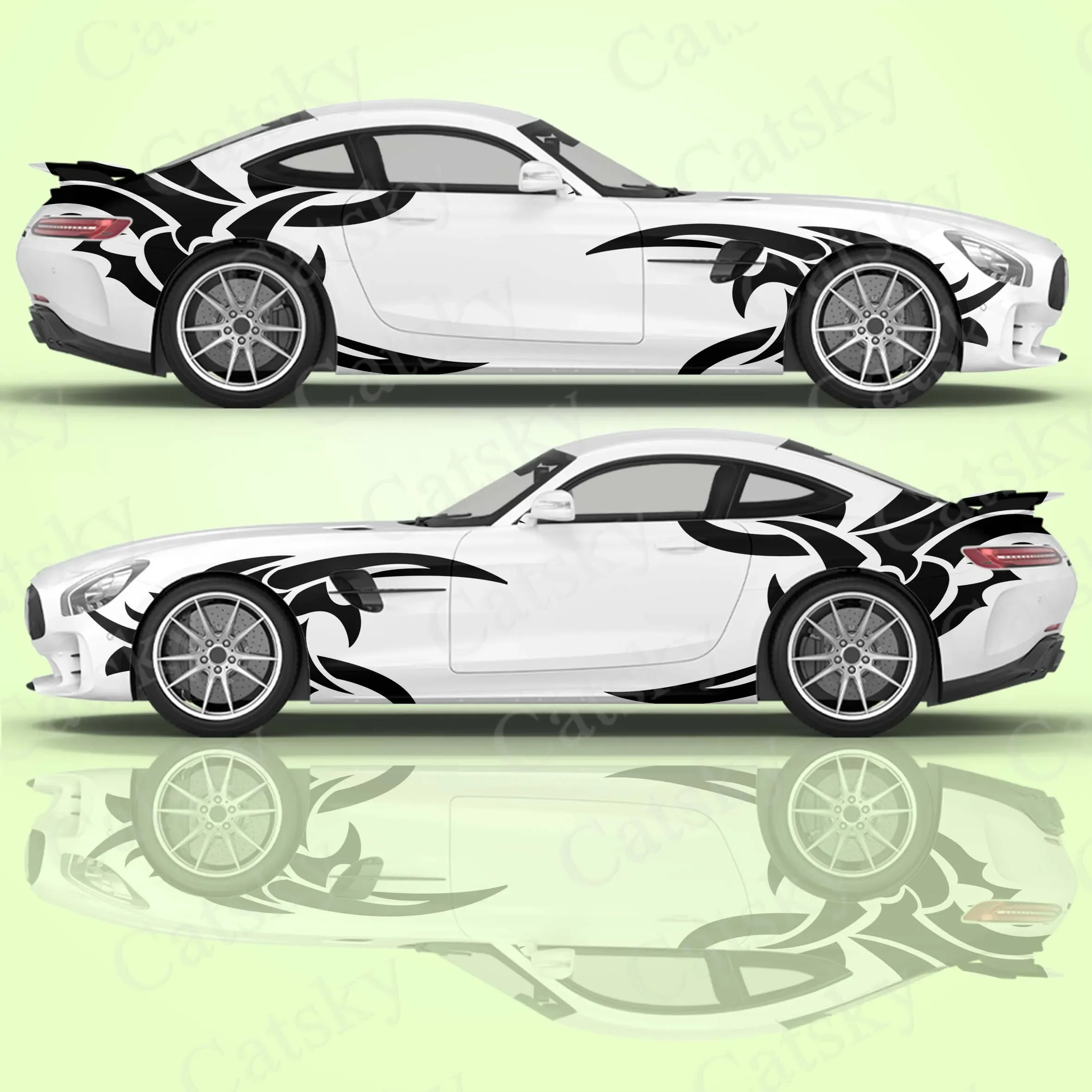 Flame Design Pattern Design Universal Suitable for Car Wrapping Car Sticker  Side Graphic Lightning Stripe Sticker Decal - AliExpress