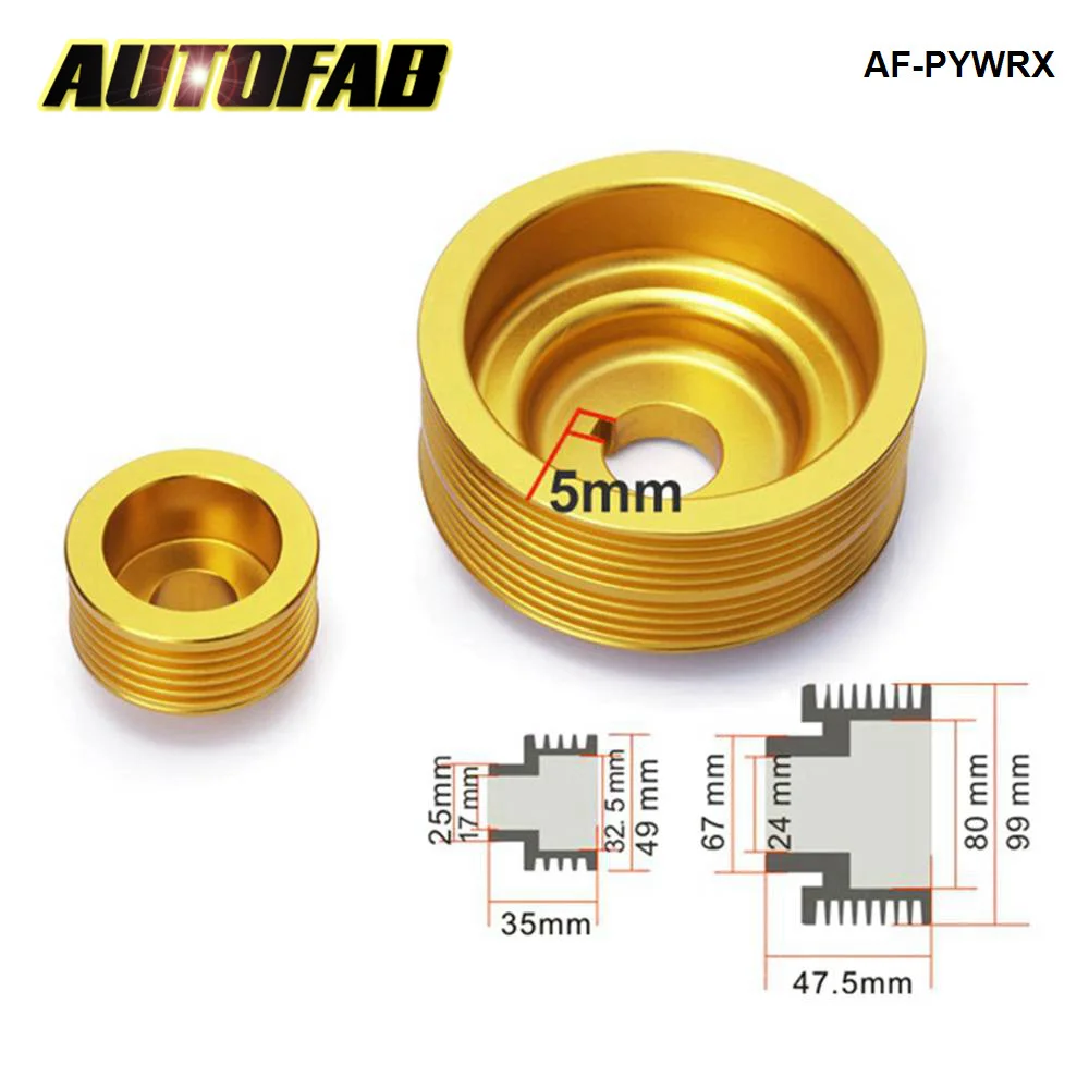 AUTOFAB Performance Crank Pulley Golden Kit Fit For Subaru Impreza WRX 2.0L 2.5L EJ25 EJ2 AF-PYWRX