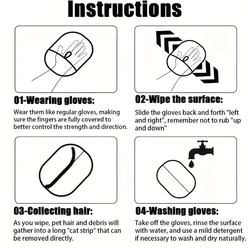 1pc Reusable Pet Hair Removal Glove, Double-Sided Brush for Cats & Dogs, Static Clothing Fur Lint Remover, Comfortable Living