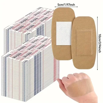 50pcs Extra-Large Waterproof & Breathable Bandages for Emergency Wound Care PE Material, Ideal for Sports Injuries & Outdoor Use 1