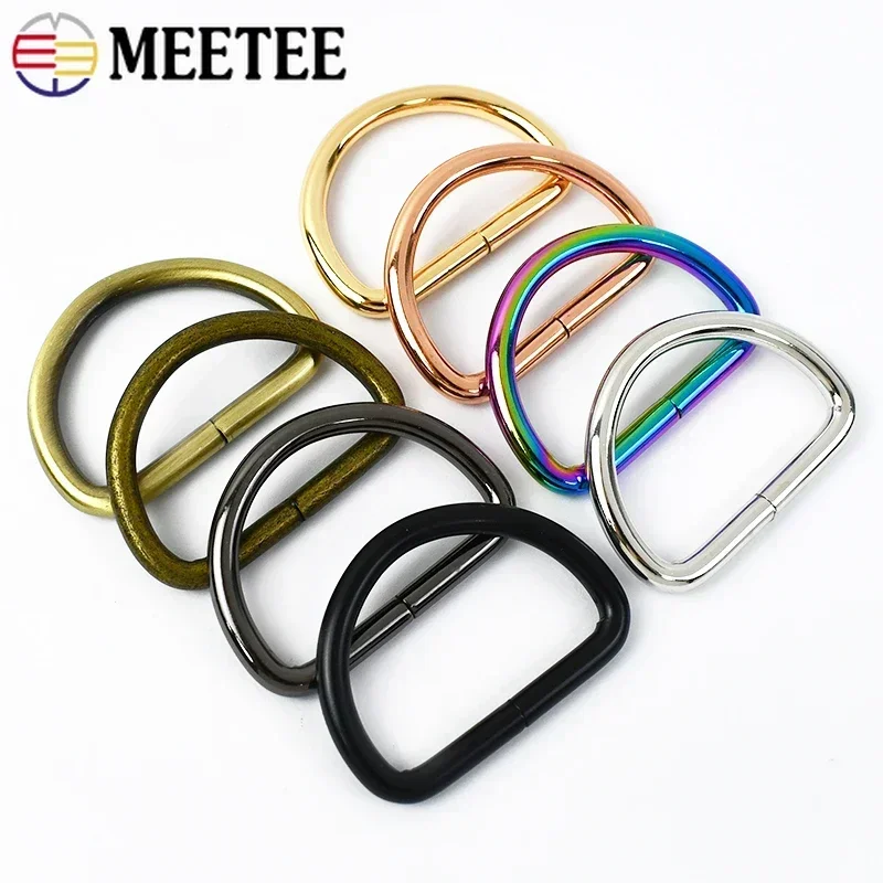 30Pcs Meetee 12-50mm 금속 O D 링 버클 가방 스트랩 의류 핸드백 벨트 버클에 대 한 걸쇠를 조정 DIY 공예 하드웨어 액세서리