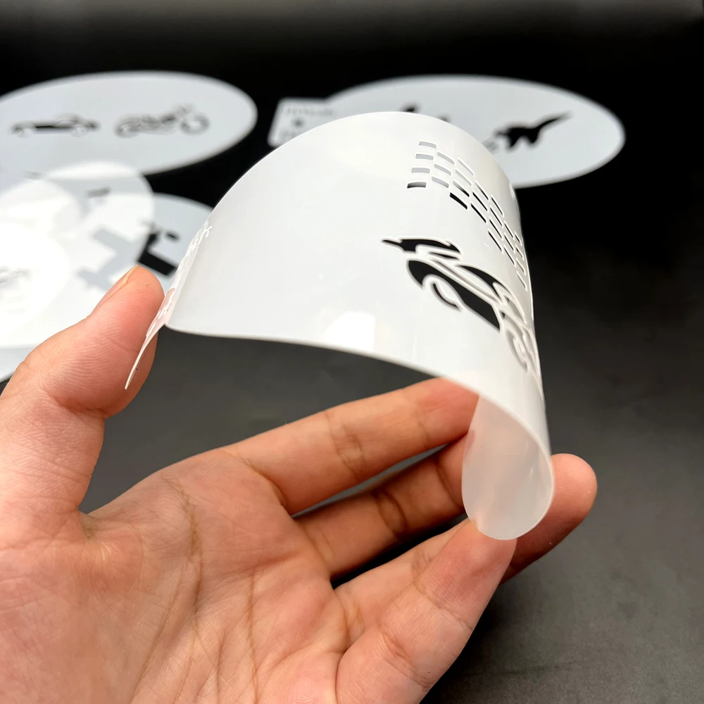 Face Body Paint Stencils Motorcycle Bike Battery Car Racing Airplane Fighter Rocket Sports Car 9 pcs