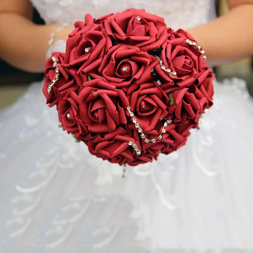 50/100 stücke Künstliche Blumen PE Schaum Rosen Festival Hochzeit Braut Blumensträuße DIY Geschenk Kranz Hause Room Decor Urlaub party Hotsale – Detail 6
