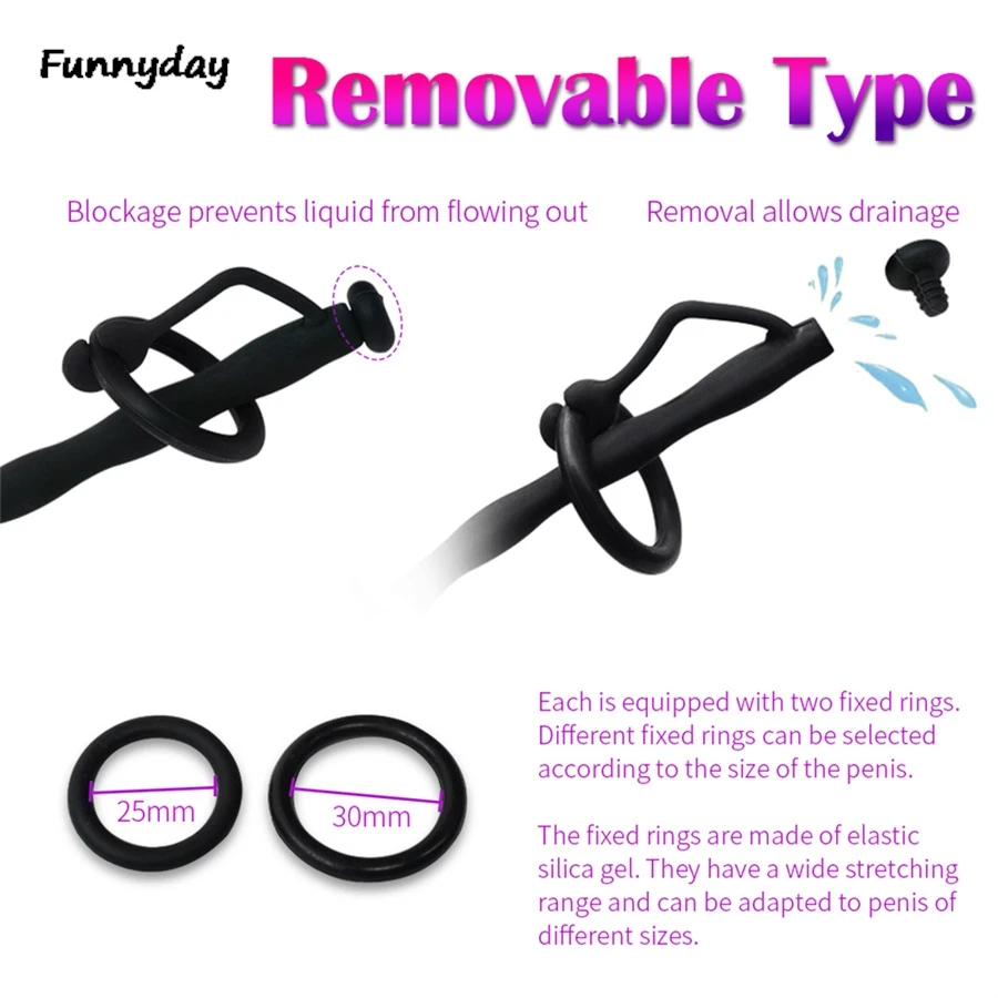 Silicone Hollow Urethral Catheter Dilator Penis Plug Horse Eye Irritation Penis Insertion Urethral Plug Adult Sex Toys For Men