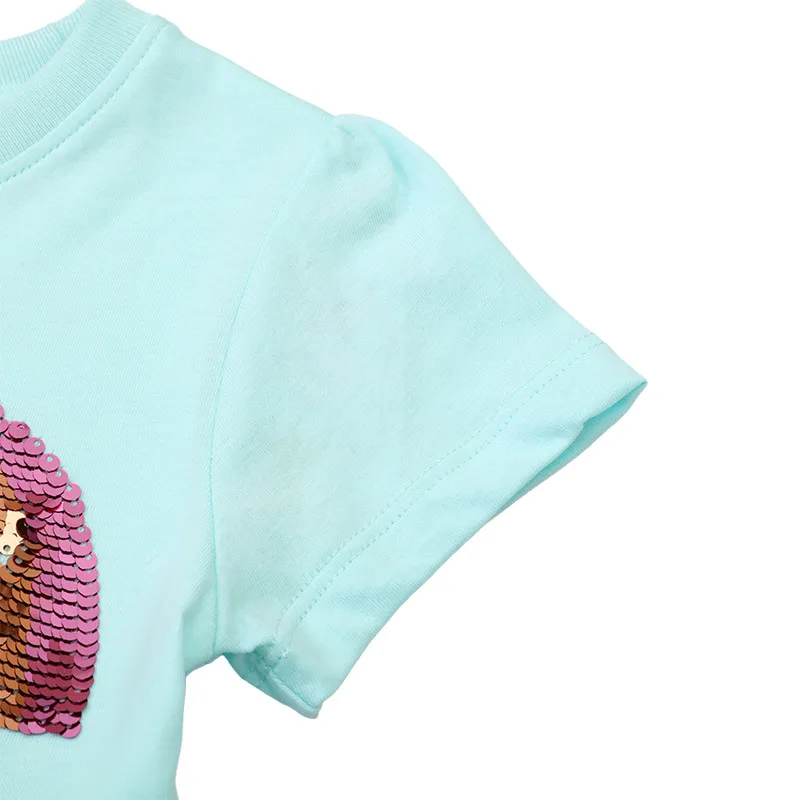 2025 New Kids Clothes Summer Dress Baby Girls Cartoon Sequin Rainbow Dresses Children's Clothing Vestidos Cotton