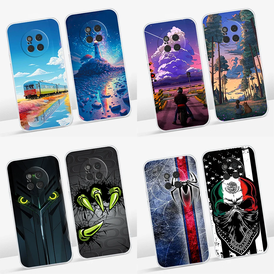 Nuovo Stile Bella Cover Posteriore Dipinta Coque Per Huawei Mate 20Pro Cute Cartoon Spessa Air-Bag Custodia Trasparente Conchiglia Alla Moda