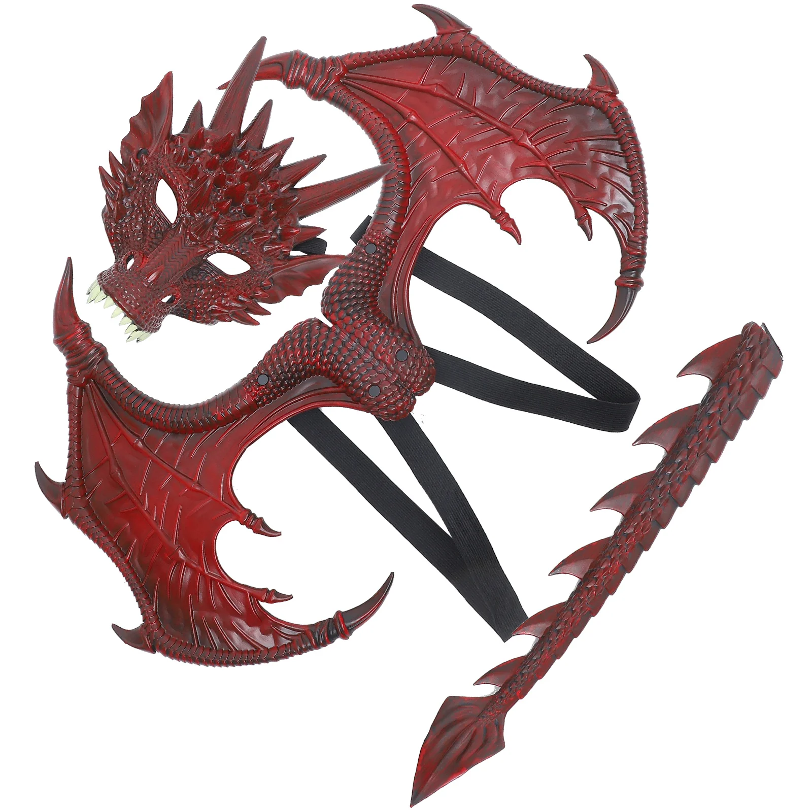 

1 Set Dragon Costume Halloween Dinosaur Dress Up Tail Mask Wing for Kids Boys Girl