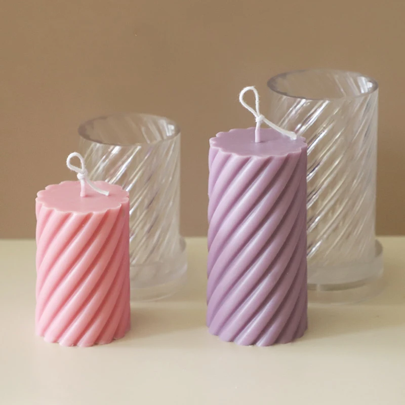 

DIY Spiral thread cylindrical circular spiral mold DIY aromatherapy spiral PC plastic candle mold