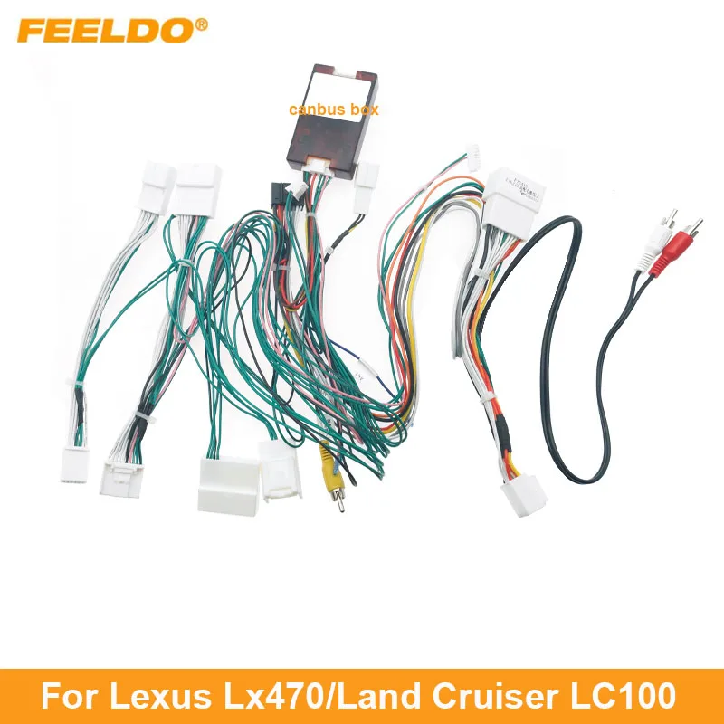 

FEELDO Car 16Pin Power Wiring Harness Cable Adapter With Canbus For Lexus Lx470 03-07 Install Aftermarket Android Stereo