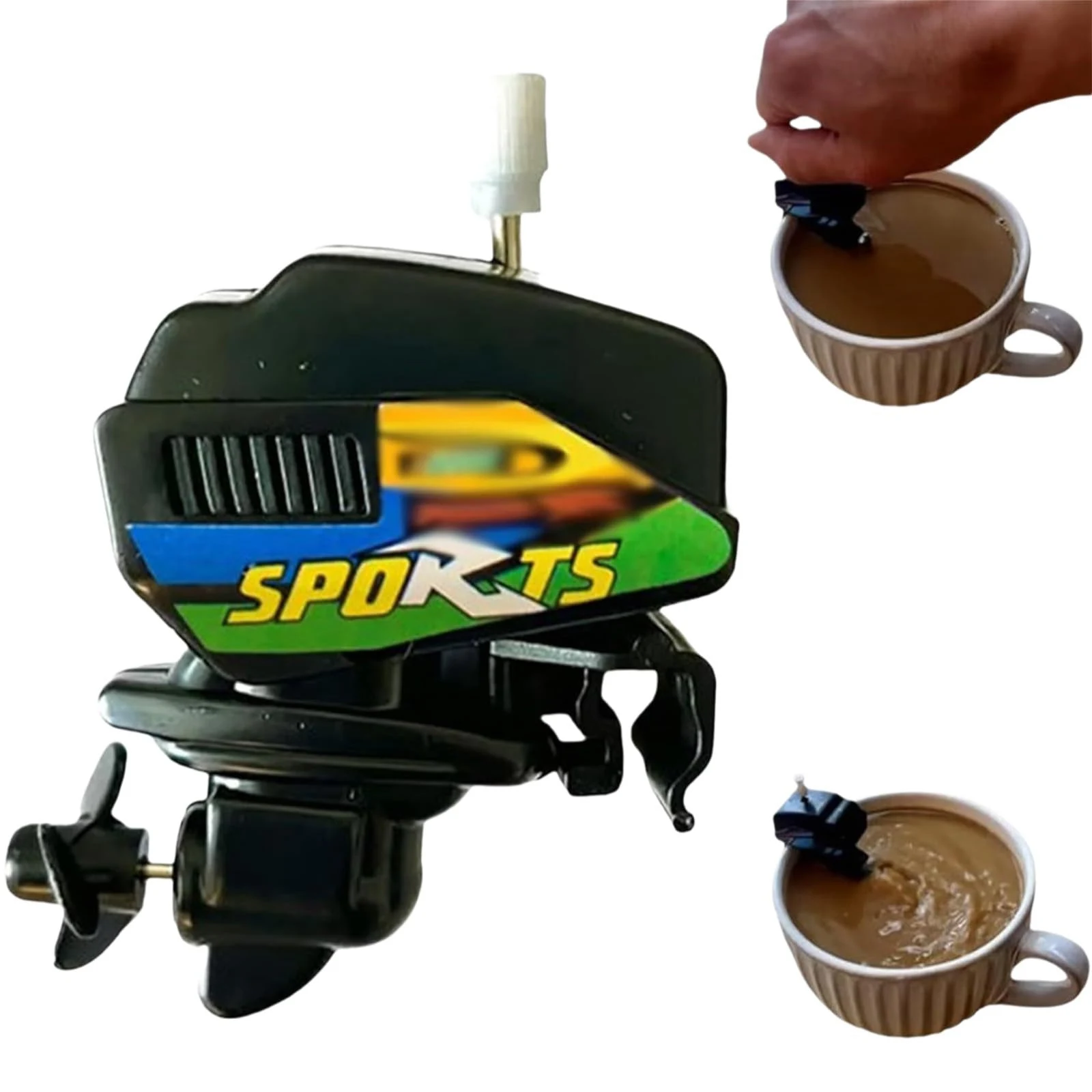 AU-Boat Motor Coffee Stirrer For Cup Wind Up Boat Motor Coffee Stirrer Novelty Boat Mixer For Make