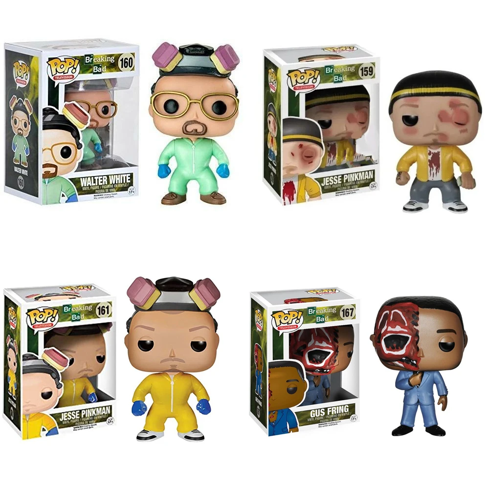 thumbnail image 1 of Funko pop BREAKING BAD Walter White Jesse Pinkman 159# Gus Fring 167# Figura de vinilo Muñeca Modelo Juguetes, 1 of 5