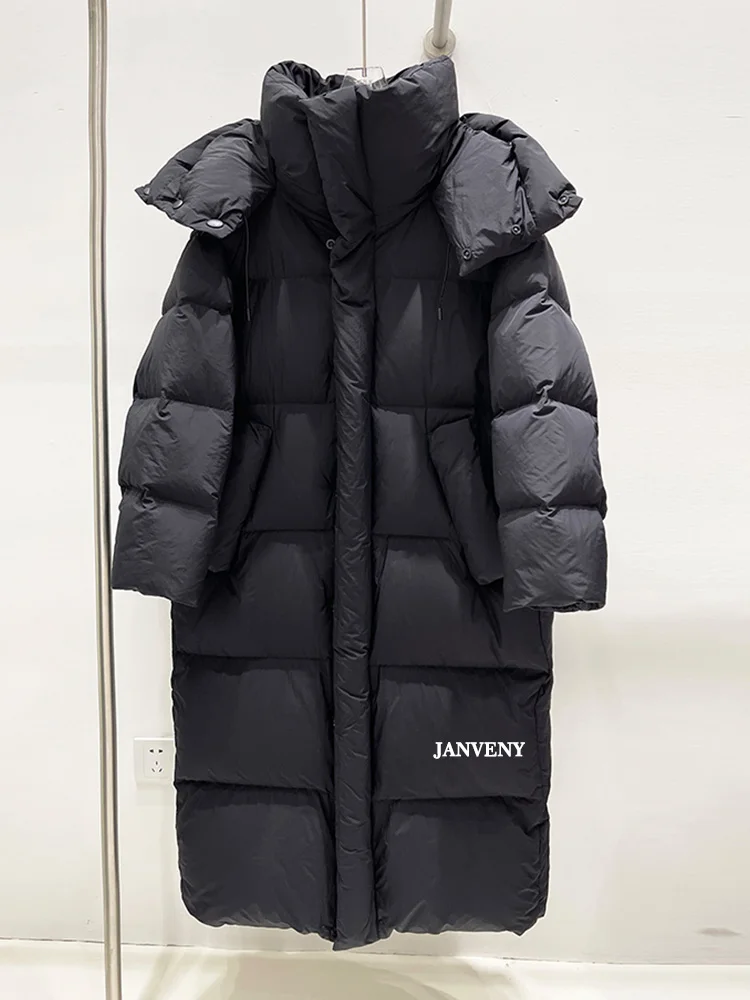 Janveny 2025 New Winter Trendy Duck Velvet Down Coat Women Thicken