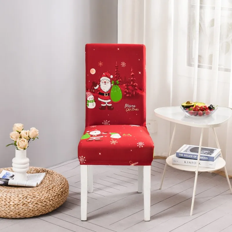 Christmas Dining Chair Cover Spandex Elastic Chair Slipcovers Case Stretch Chair Covers for Wedding Hotel Banquet Dining Room ﻿ 6