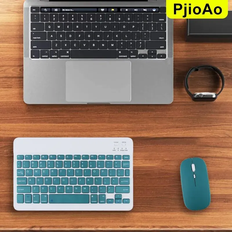 PjioAo Bluetooth Wireless Keyboard And Mouse For iPad Air 5 4 Pro 11 For Android IOS Windows Phone Tablet Simple Office Study